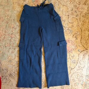 Edikted Blue knit Cargo Pants and Sweater set